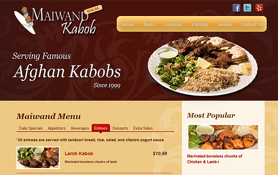 Maiwand Kabob- Featured Website